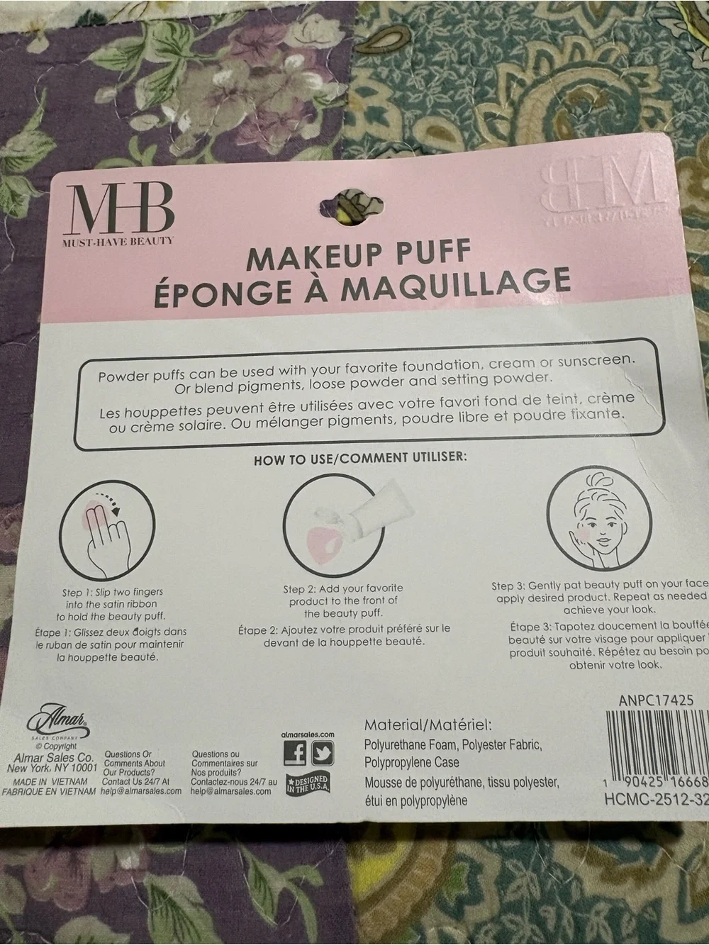 Makeup Puff - Hot Pink Blending Sponge with Reusable Case